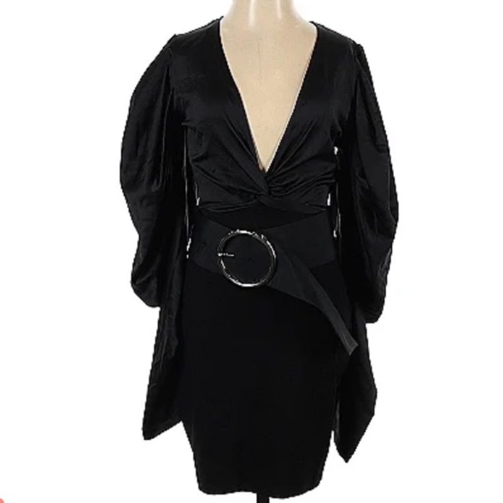 Zara Black Belted Mini Dress